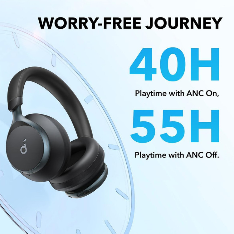 هدفون بیسیم انکر مدل Space One با نویز کنسلینگ فعال (ANC)، درگاه شارژ USB Type-C، مقاوم در برابر رطوبت و عرق