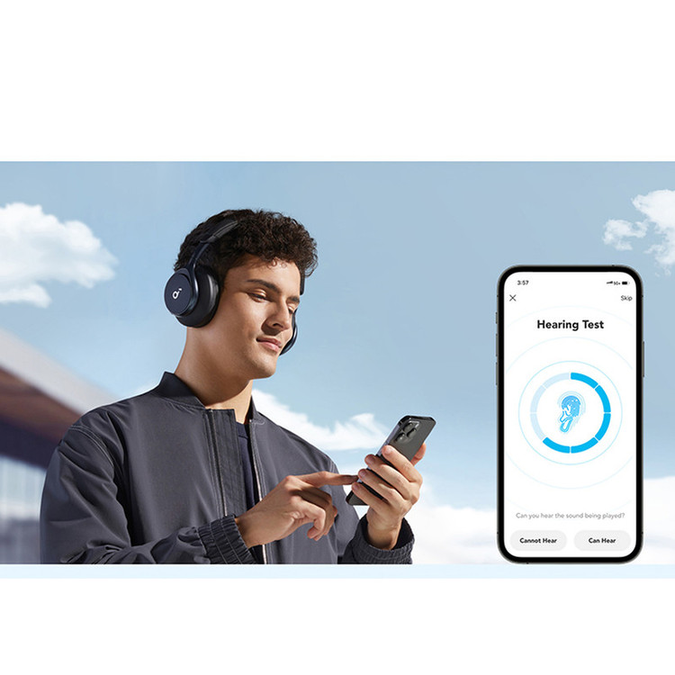 هدفون بیسیم انکر مدل Space One با نویز کنسلینگ فعال (ANC)، درگاه شارژ USB Type-C، مقاوم در برابر رطوبت و عرق