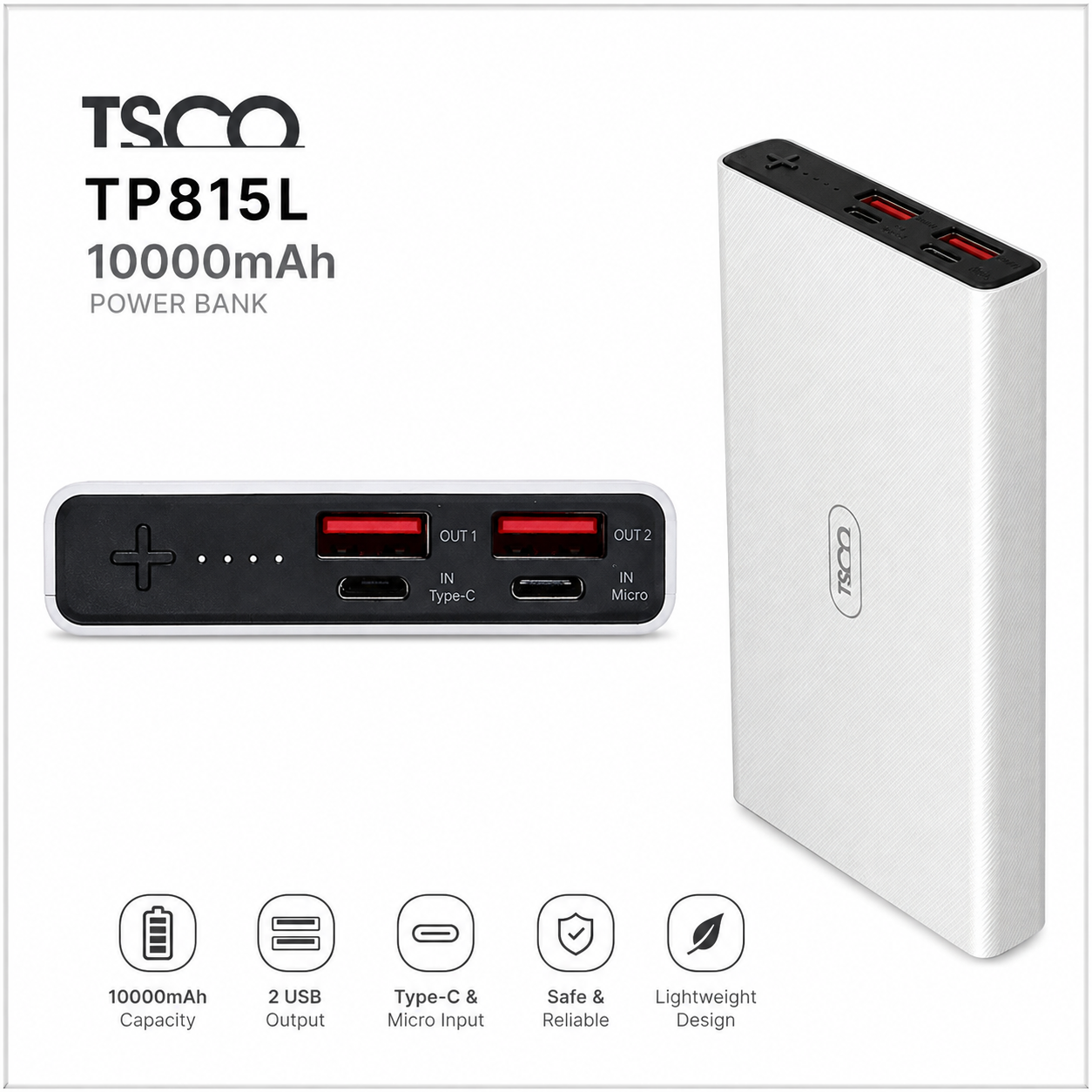پاوربانک SKYDOLPHIN SP-23 / ظرفیت 10.000mAh