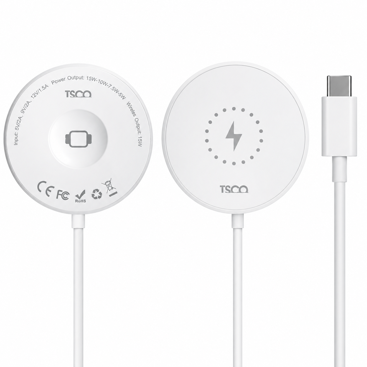 شارژر بی سیم TSCO TTW 100 | دو طرفه MagSafe | مناسب گوشی و ساعت و ایرپاد