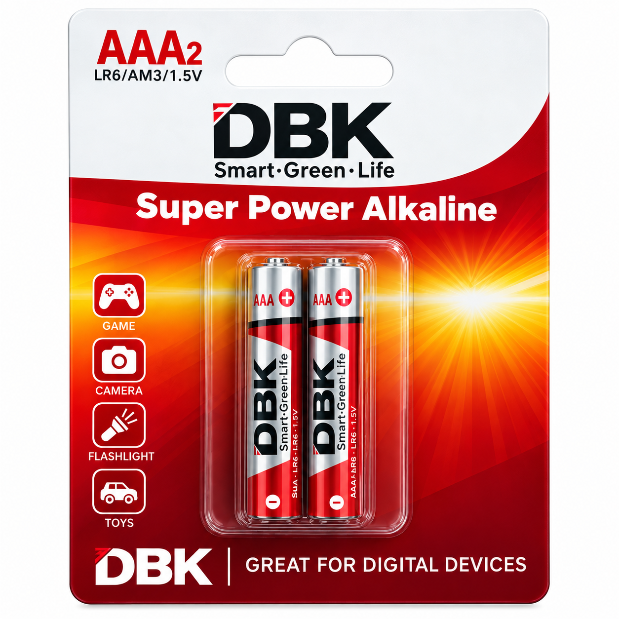 باطری قلم 2 تایی | کارتی SUPER ALKALINE | مارک DBK