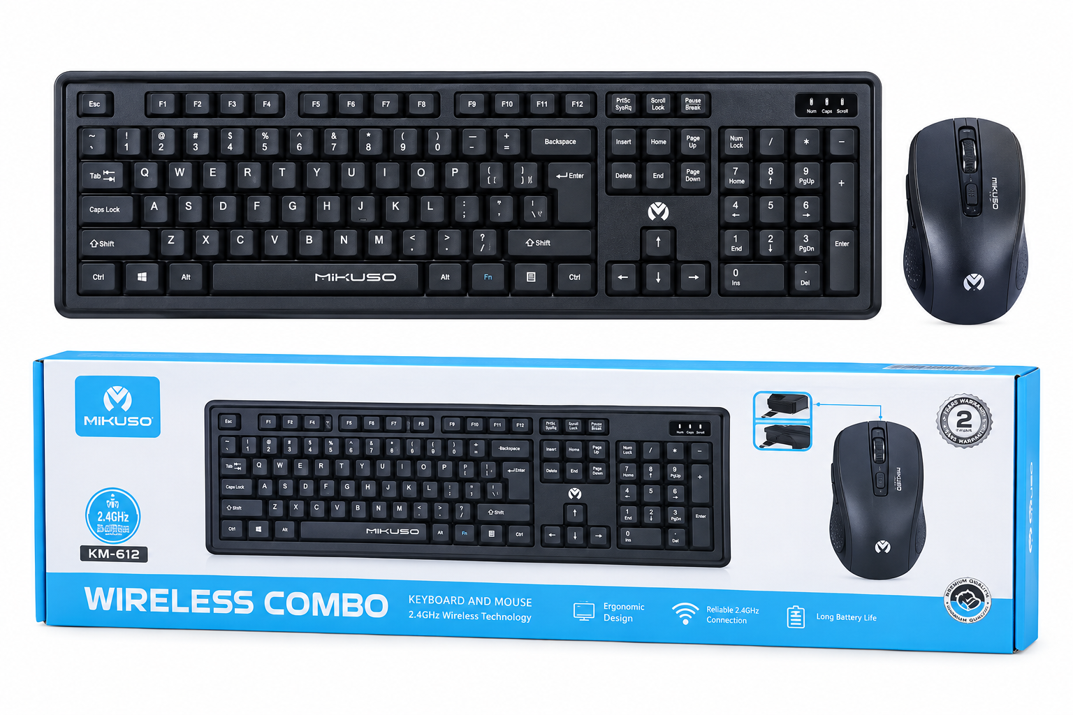 کیبورد و موس بی سیم شارژی MIKUSO KB-C028 | پورت شارژ TYPE-C | باتری داخلی
